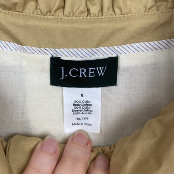 J.Crew 8 Frenchie Slicker Lightweight Jacket Coat Khaki Vintage - Picture 2 of 14